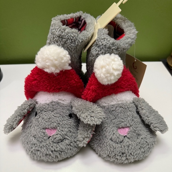Holiday Bunny Sherpa Slipper Boot - Picture 1 of 6